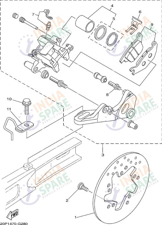 REAR BRAKE CALIPER
